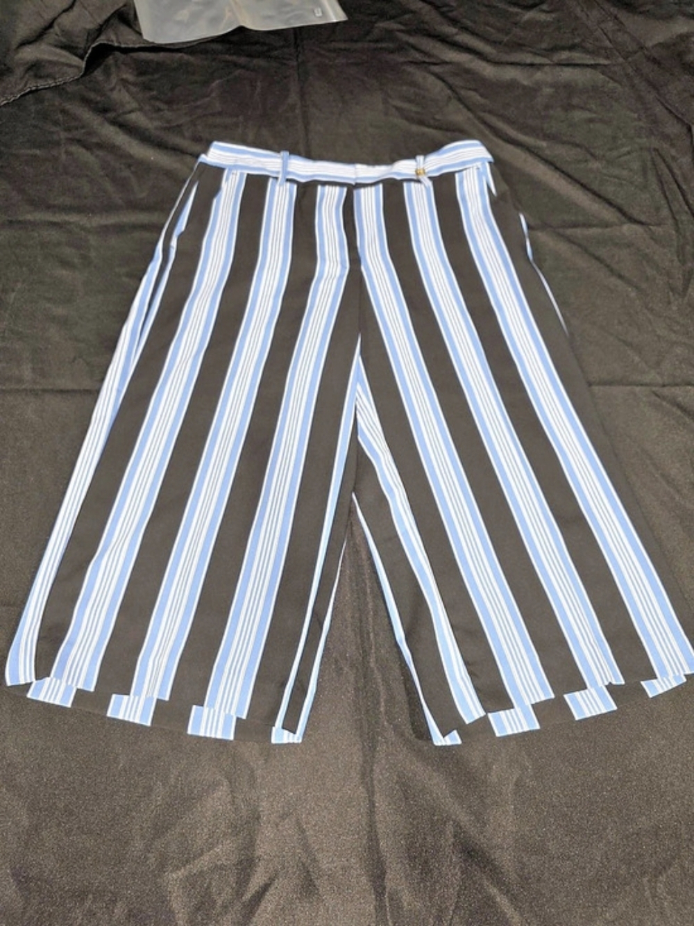 Anne Klein Striped Wide Leg Pants in Blue & Black Size 10P